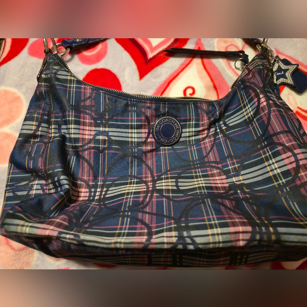 Coach Plaid Shoulder Bag
